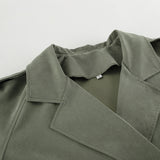 High-End French Large-Turn-Over Tie With Windcoat 2025 Commuting Women's Autumn Fashion Temperament Coat 68HZ