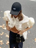 New Fashion Commuting Cardigan Loose Shirt Spring And Summer Design Bubble Sleeve Simple Women's Top 68HZ