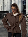 French Niche 2025 Autumn And Winter 2025 New Atmosphere Sense Commuting Wind Coat Women's Belt Strapping Long Sleeves 68HZ