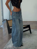 Design Sense High-Waisted Jeans Women 2025 Spring And Autumn New Straight Small Loose Wide Leg Pants Women 68HZ