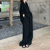 Temperament White Polo Collar Shirt Top Slack Feel Set Women's Summer Fashion Casual Broad-Legged Pants Two-Piece 68HZ