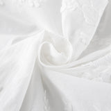French Cotton Embroidered V-Neck Bubble Sleeve White Shirt 2025 Summer Fashion New Top Lady 68HZ