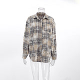 Spring 2025 New Pure Cotton In The Long Design Plaid Long Sleeve Shirt Fashion Shirt Women's Clothing 68HZ