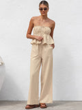 Kash Cotton Tecta Tective With Loose Trousers Casual Set 2025 Spring And Summer Fashion New Two-Set 68HZ