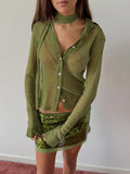 2026 Spring New Reflective Beauty Shoulder Small Coat Women Ribbon With Long-Sleeved Shirt Card 68HZ