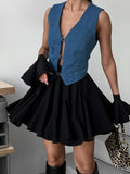 Sexy Chiffon Pure White Folded Super Short Skirt 2025 Summer Fashion New Set Short Skirt Girl 68HZ
