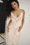 2025 Summer French Light Pink Light Luxury Sexy Lace Sling Skirt Home Dress Summer 68HZ