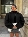 2025 Autumn Fashion Trend Casual Scimitum Collar Zipper Short Hair Coat Woman 68HZ