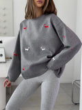 2025 Dachshund Embroidered Jacket Sweater Women's Autumn And Winter T-Shirt T-Shirt 68HZ