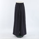 Lazy Style Retro Stripes Tibetan Cyan Loose Broad Leg Pants Female Design With High Waist Casual Mop Trousers 68HZ
