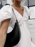 White French Cotton Foam Sleeve V Tie Dress 2025 Summer Fashion New Short Dress 68HZ