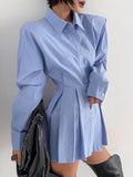 2025 New Temperament Commuter Cotton Shirt Long-Sleeved Tidly Tidling Design Blouse 68HZ