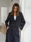 Autumn 2025 New Suit Collar Long Sleeves Casual Loose High-Waisted Tight Trousers Classic Two-Piece Women 68HZ
