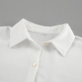 Autumn 2025 New Women's Cotton Shirt Long-Sleeved Fashion Casual Shorts Set Lazy Two-Piece Set 68HZ