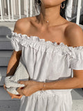 French White Cotton-Slamped Shoulder-Leaf Small Vest 2025 Summer Fashion New Top 68HZ