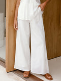 2025 Spring And Summer New White Casual Shoulder Trousers Fashion Set Braid Simple Commuter Women's Clothing 68HZ