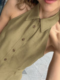 Summer Commuting Women's Sleeveless Clame Hanging Neck Sling Wearing A New Simple Body-Repair On The Back 68HZ