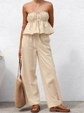 Kash Cotton Tecta Tective With Loose Trousers Casual Set 2025 Spring And Summer Fashion New Two-Set 68HZ
