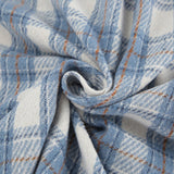 Beach Casual Blue Fashion Temperament Feelt Cotton Plaid Shirt Autumn And Winter Commute Loose Women's Clothing 68HZ