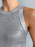 Fashion Knitting Pits Summer Bribs With Rounded Slings Small Vest Sexy Hollow Short Solid Color Top Woman 68HZ