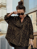 Vintage Leopard-Print English Style Collar Long-Sleeved Casual Coat 2025 Autumn Fashion New Women 68HZ