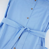 Summer New Commuter Collar Sleeveless Cotton Dress Temperament Elegant High-Waisted Long Dress Straight Skirt 68HZ