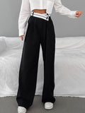 2025 Autumn Commuting Color Suit Pants Women's Casual Drag Trousers Wide Leg Trousers Design Women's Clothing 68HZ