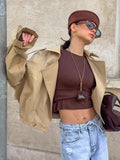 New Karat Color Double-D Row Suit Trench Coat Casual Jacket Woman In Autumn 2025 68HZ