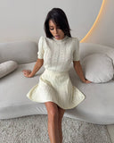 Oceanish Age-Dept Temperament Slim Skinny Jersey Set Women Summer Short-Sleeved High-Waisted Skirt Two Sets Of Women 68HZ