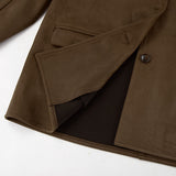 Brown Frosted Velvet Retro Collar Loose Velvet Jacket 2025 Autumn And Winter Maillard New Suit Woman 68HZ