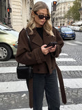 Autumn And Winter New Collar Temperament Double Buckle Coat Jacket 2025 Fashion Commuter Coat Woman 68HZ
