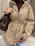 2025 Autumn Barn Wind Coat Women's Design Sense Of Long-Term Simple Leisure Loose Belt Tample Wind Breeze 68HZ
