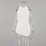 New Sexy Bare Back Hanging Neck With Sleeveless Vest Tops Fashion Pure Color Simple Women's Clothing 68HZ