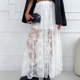 Sexy Perspective Lace A Commuting Style Dress 2025 Spring And Summer Fashion New Long Dress 68HZ