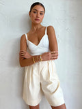 2025 New Beige Cotton Sleeveless Vest Vest Summer Loose Breathable Women's Two Sets 68HZ