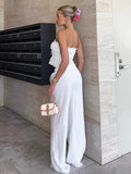 2025 Summer Cotton High-End Wood Ear Drawstring Wrinkle Vest Sling Broad Leg Pants Two Sets 68HZ