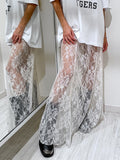 2025 Summer Sexy Atmosphere Lace Perspective Skirt Fashion High-Waist Temperament Women's Dress 68HZ