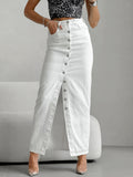 Autumn And Winter New Temperament High Waist Repair Button Half-Dress Dress 2025 Fashion Casual Dress Woman 68HZ