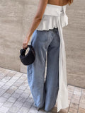 French Color-Butt Sexy Chest-Width Strap With Small Vest 2025 Spring And Summer Fashion New Top Lady 68HZ