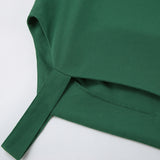 2025 New French Dress Cotton Sleeveless Dress Women's Summer Sexy Green Straight Sling Skirt 68HZ