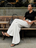 New White High-Waisted Trousers Fashion Simple Casual Pants Panties Loose Autumn Women's Clothing 68HZ