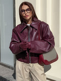 Locomotive Wind Leather Jacket 2025 Autumn And Winter New Loose Coat Fashion Leather Leather New Women's Coat 68HZ