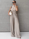 Qaqi Small Standing Lead Flying Sleeve Vest Trouser Temperament Suit 2025 Autumn Fashion New Two-Piece Set 68HZ