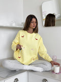 2025 Dachshund Embroidered Jacket Sweater Women's Autumn And Winter T-Shirt T-Shirt 68HZ