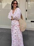 Autumn New Bubble Sleeve V Collar Dress Suit 2025 Women's Casual Two-Piece 68HZ