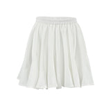 Sexy Chiffon Pure White Folded Super Short Skirt 2025 Summer Fashion New Set Short Skirt Girl 68HZ