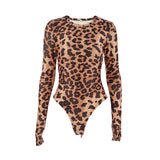 2025 New Knitted Leopard Print Long-Sleeved Round Collar Repair Slim Thin-Joint Clothing Fashion Top Lady 68HZ
