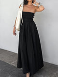 2025 Summer Babes Sleeveless Breast Temperament Dress High-End Seaside Holiday Little Black Dress Woman 68HZ