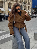 French Velvet Suit Collar Casual Double Buckle Jacket 2025 Autumn And Winter Fashion New Products Frosted Velvet Coat 68HZ