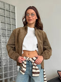 2025 Autumn And Winter High-End Jacket Retro Personality Street Cardy Color Velvet Warm Coat Woman 68HZ
